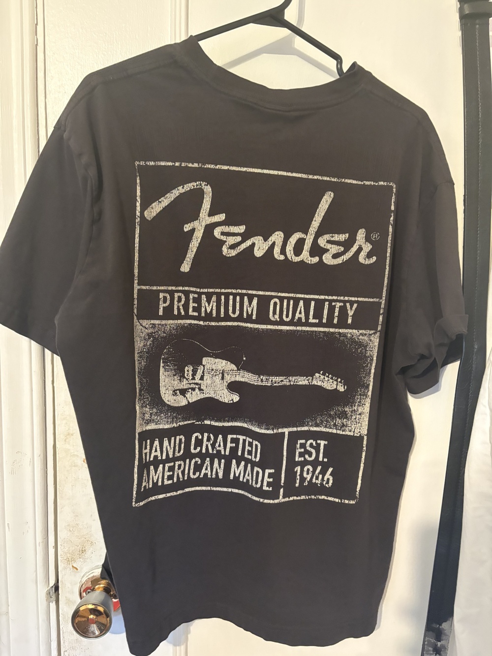 H&M Fender Loose Fit T-Shirt American Made Graphic Charcoal Gray Size M